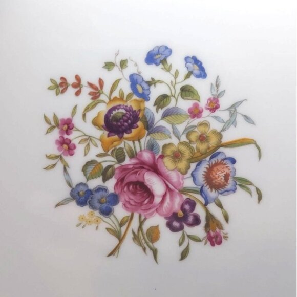 Vintage Royal Worcester Fine Bone China Floral Cake Plate Gold Trim England - Picture 6 of 6